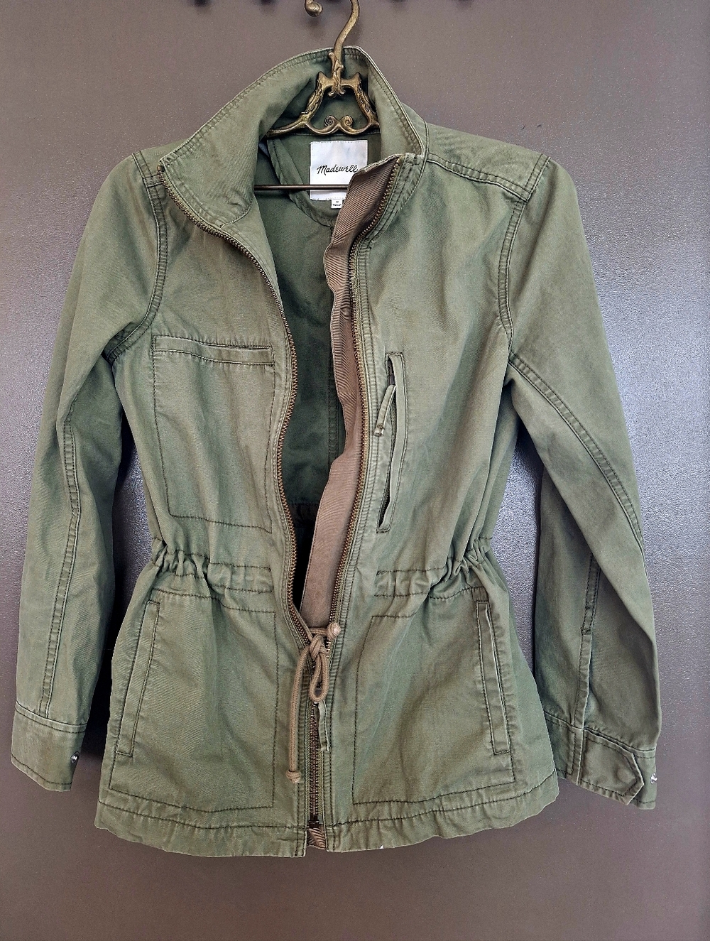 Madewell Khaki Green Denim Jacket M